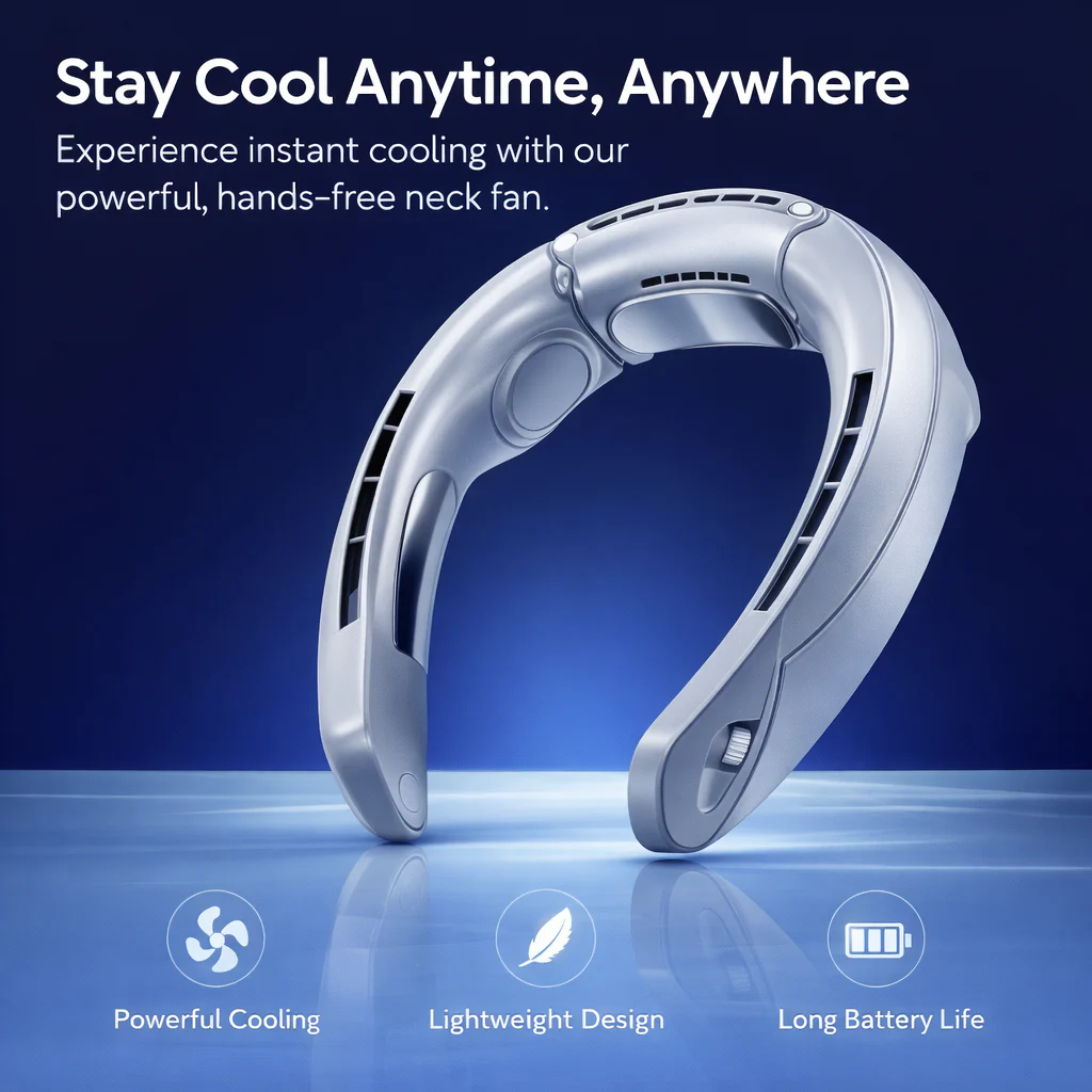 BreezeFit – 100-Speed Neck Fan | Freshness on the Go, Anywhere