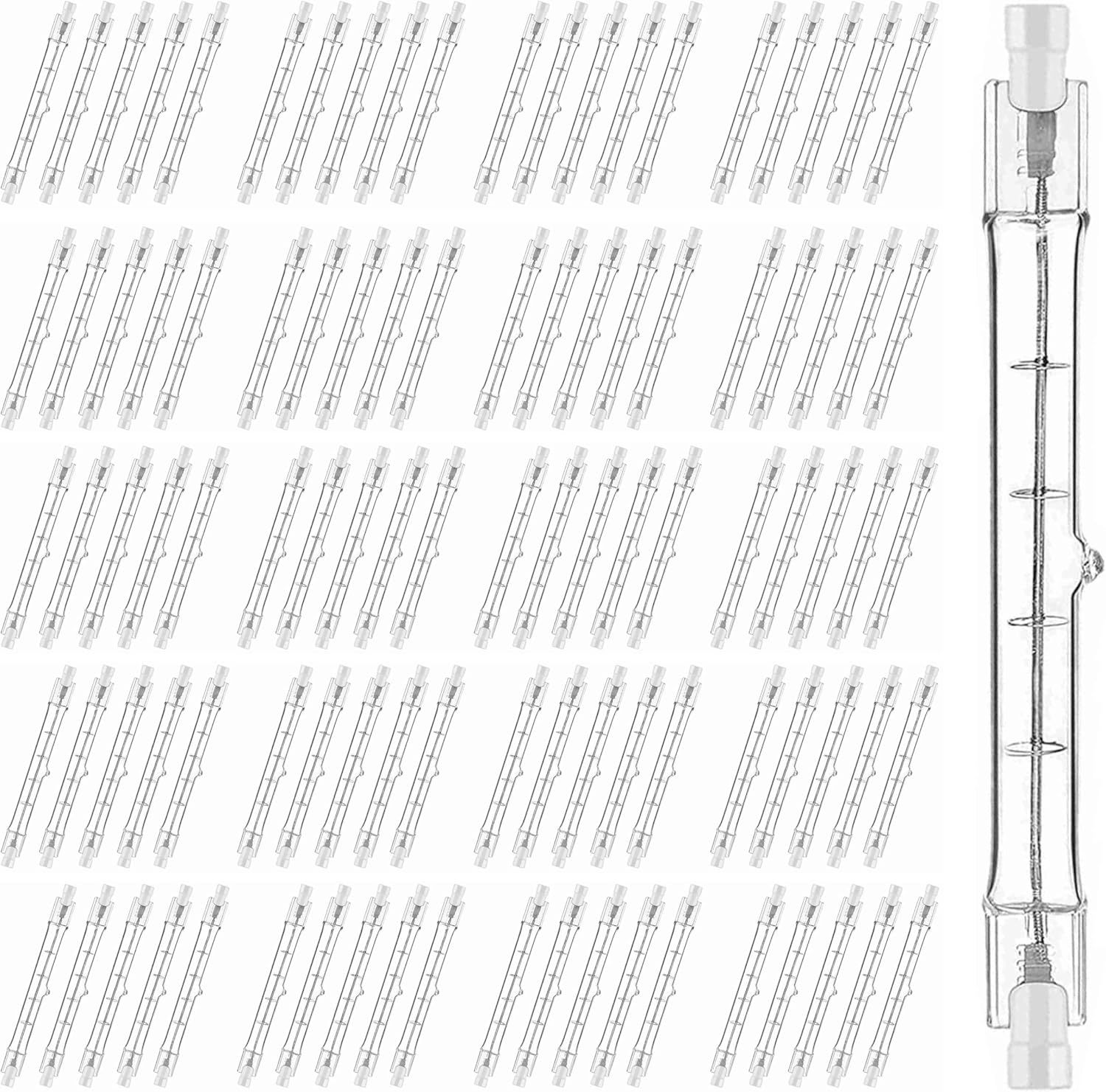 CLAR - Halogen Leuchtmittel 200W R7S 118mm Dimmbar, Halogenstab 78mm, Leuchtmittel R7S, Ersatz Für Halogenstäbe (Pack 100)