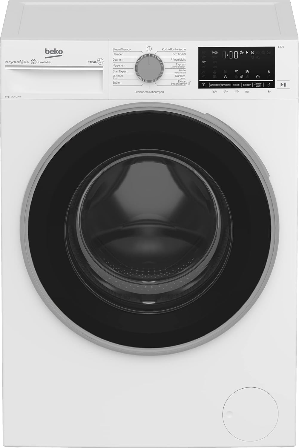 Beko B5T4824IF bPRO 500 Wschetrockner, 8 kg, Frontlader Wrmepumpentrockner, allergikergeeignet, 15 Programme, Dampffunktion, Knitterschutz, Silent-Programm, AquaWave Schontrommel, Wei