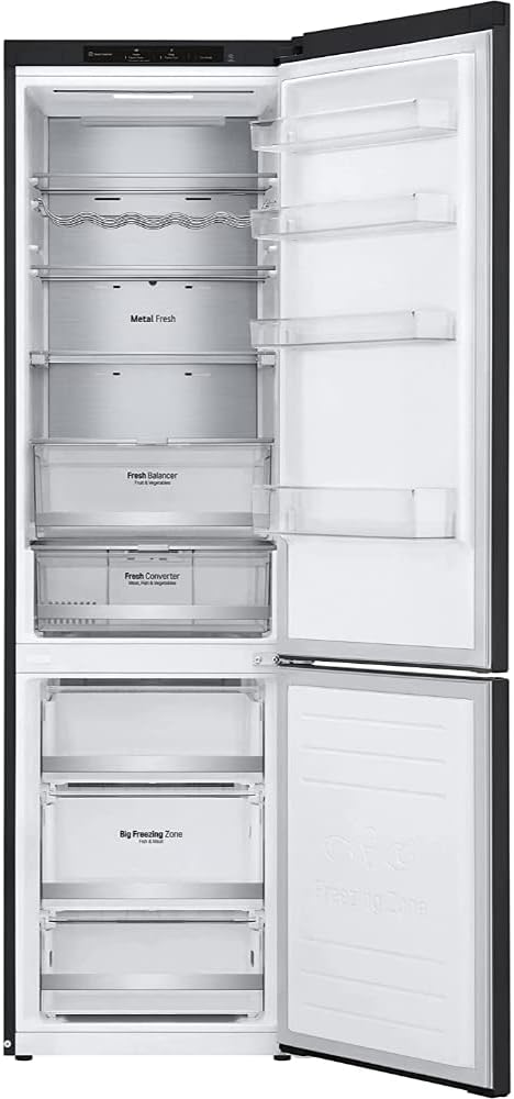 LG GBP62MCNAC Kühl-Gefrierkombi – 384 L, Energieeffizienz A, Total NoFrost, DoorCooling+, niedriger Geräuschpegel, modernes Design in Anthrazit Schwarz, 59,5 x 67,5 x 203 cm