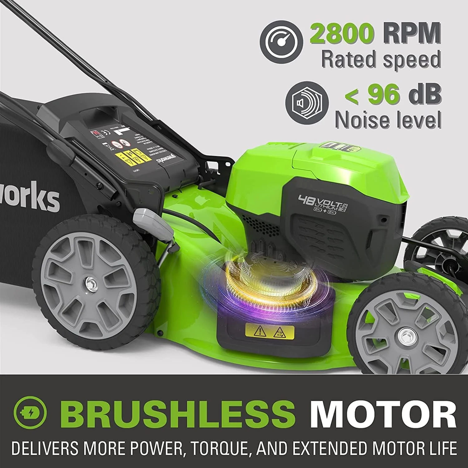 Greenworks 48V (2x24V) Zelfrijdende Accu Grasmaaier voor grote oppervlakken tot 480m2, 46cm maaibreedte, 55L opvangzak PLUS twee 4Ah-accu's en dubbele oplader GD24X2LM46SPK4X