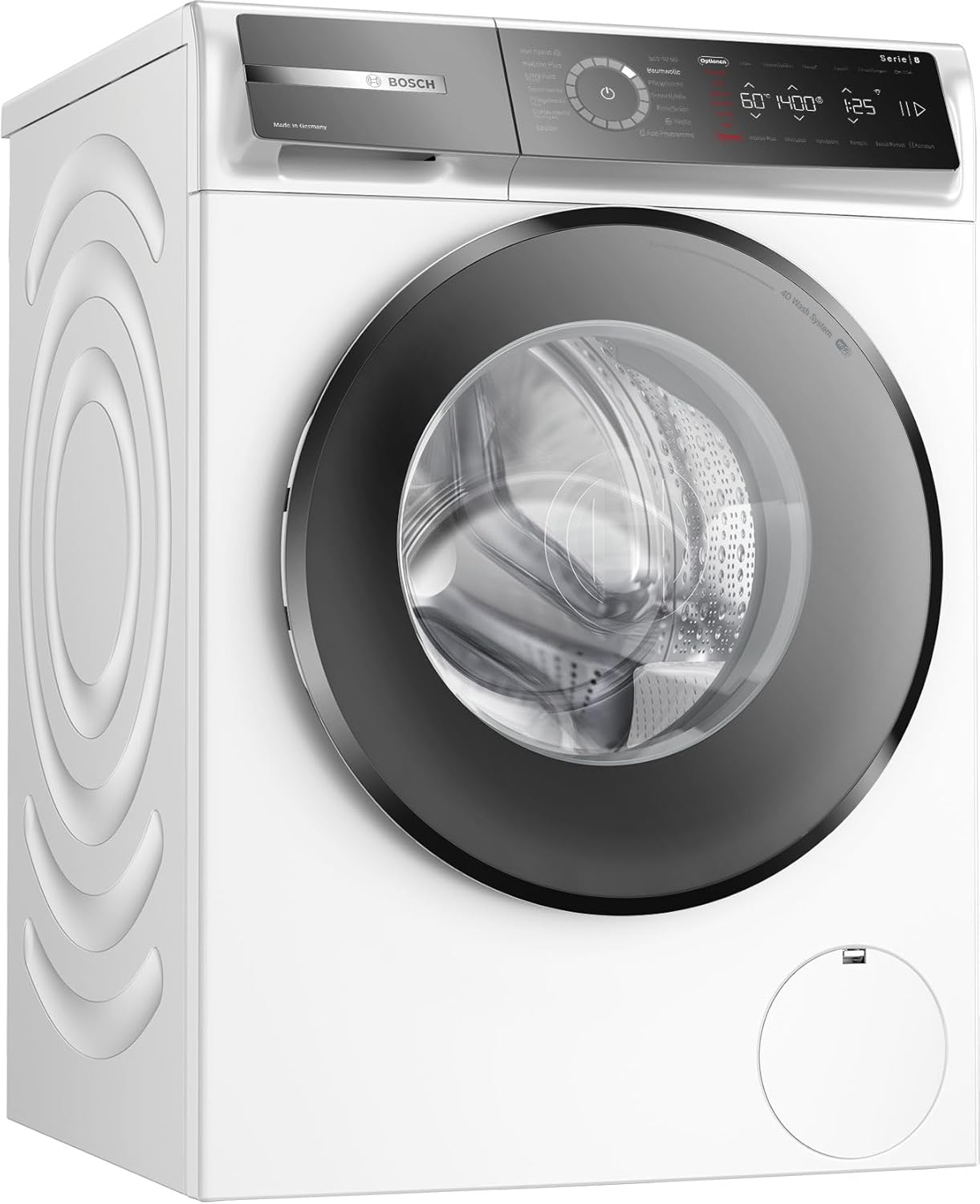 BOSCH WAN28127 Waschmaschine Serie 4, Frontlader mit 8kg Fassungsvermögen, 1400 UpM, Iron Assist, Active Water Plus, EcoSilence Drive, Speed Perfect, Weiß, 60cm
