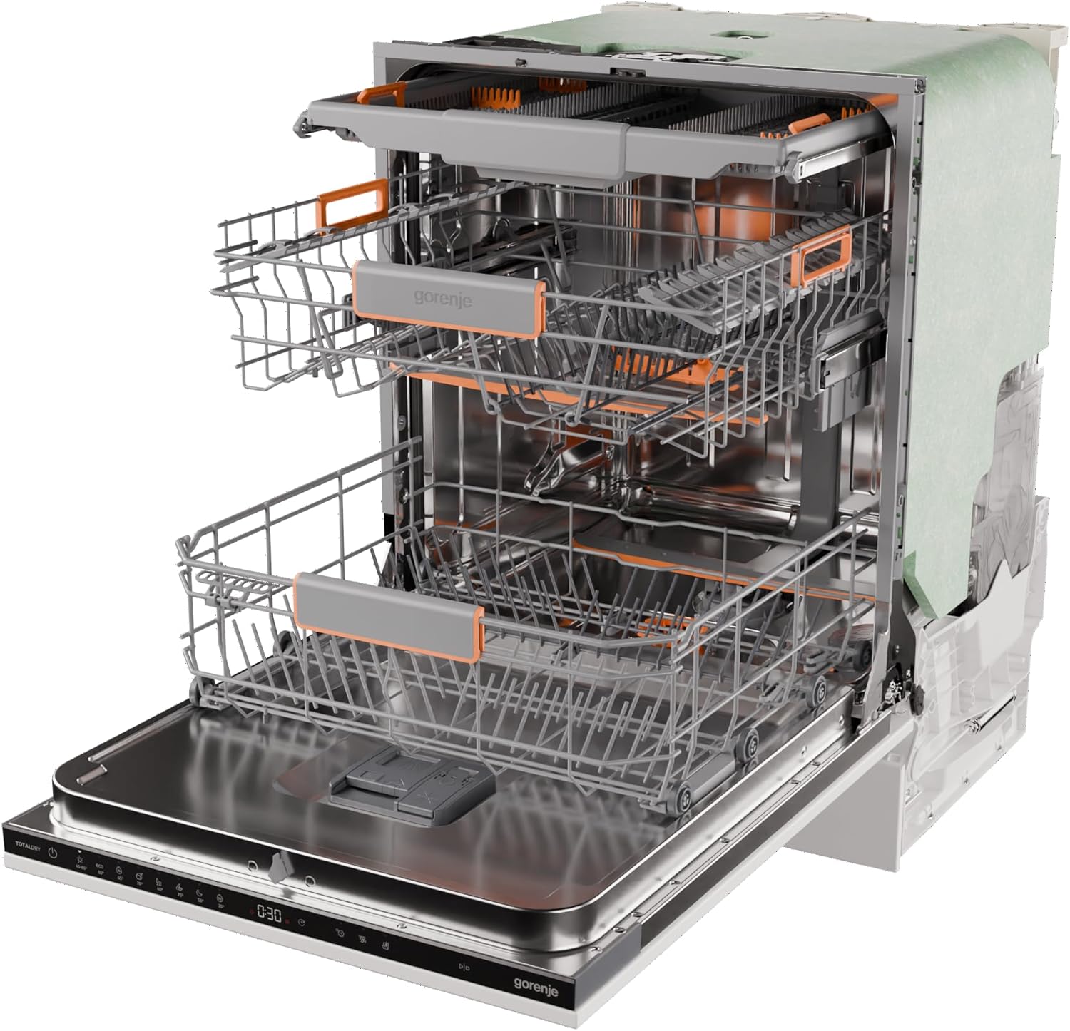 Gorenje GV663A66 Geschirrspüler/Einbaugerät FRONT NICHT ENTHALTEN/Made in EU/60 breite/16 Maßgedecke/8 Programme/TotalDry/Nachtprogramm/Status LED Licht/EEK: A-10%/Einbaumaße (HxBxT): 82 x 60 x 55,5cm