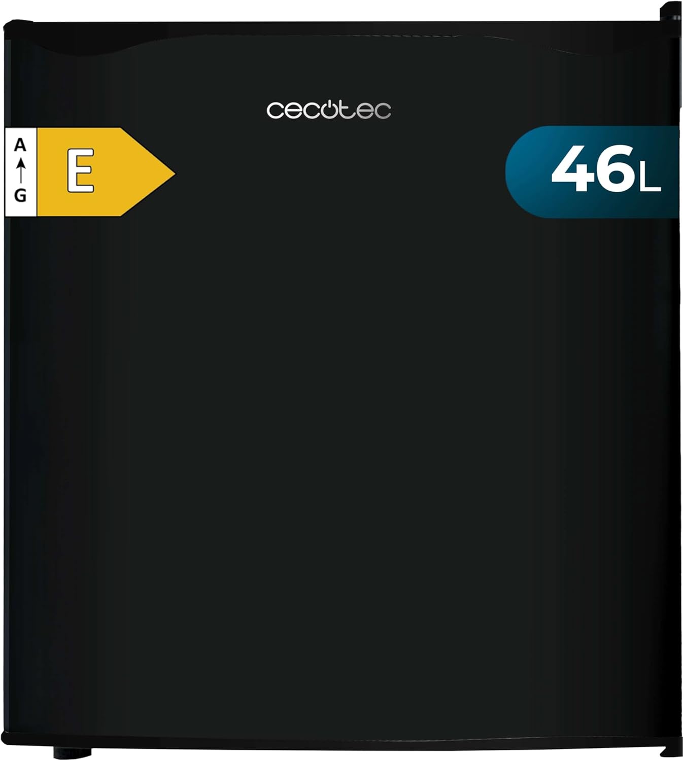 Cecotec Mini-Kühlschrank - 46 l Kühlschrank GrandCooler 20000 L SilentCompress Black. Höhe 48,7 cm, Breite 48 cm, Niedriger Energieverbrauch, Umkehrbare Tür, Zyklischer Betrieb, Kompaktes Design