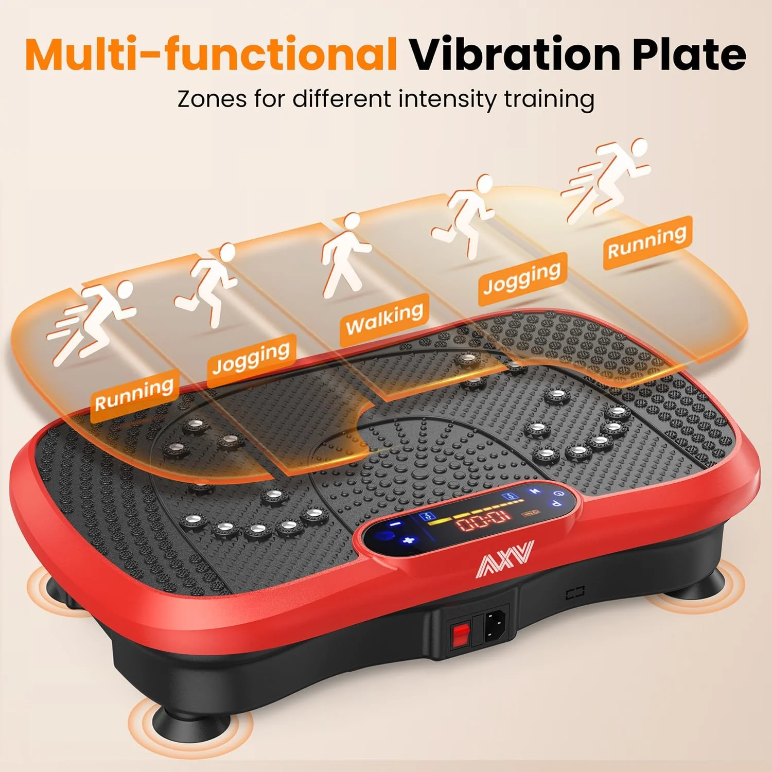 AXV Vibration Plate Fitness Platform Trainer Suitable for men and women to lose weight and burn fat at the gym