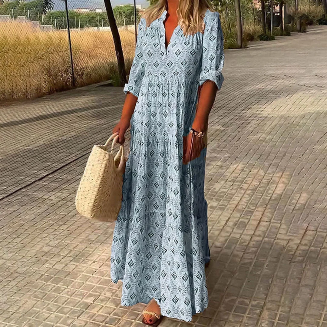 Damen-Maxikleid mit Boho-Print