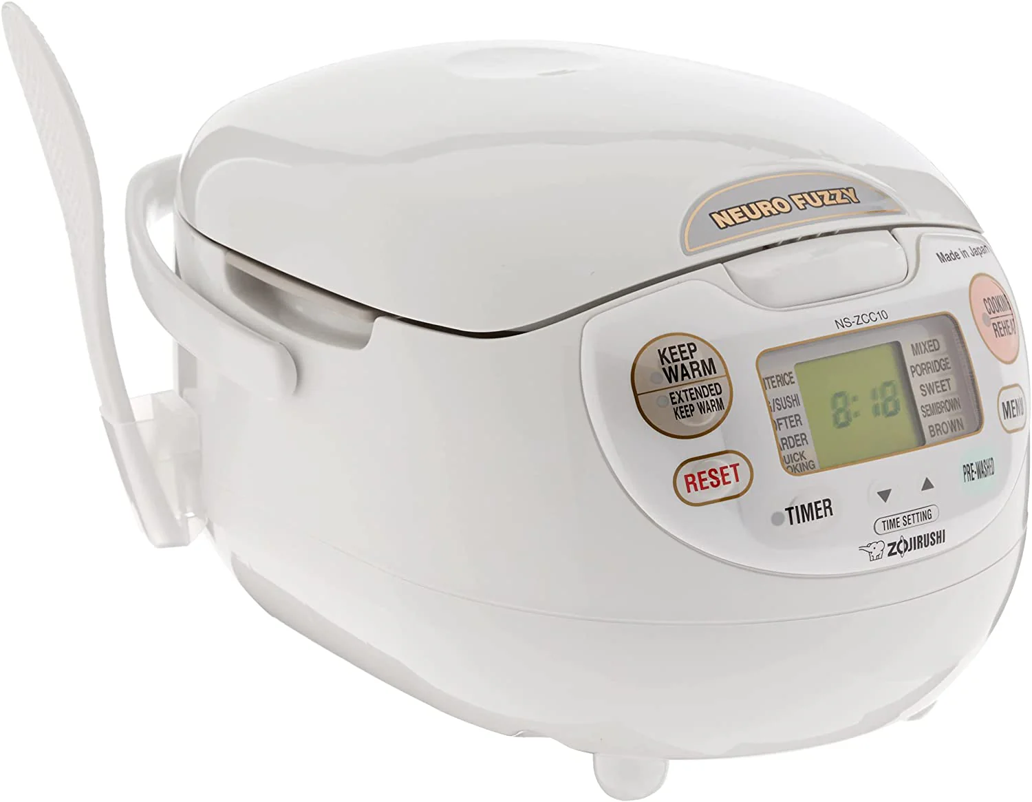 Zojirushi. Made in Japan Neuro Fuzzy Rice Cooker. 5.5-Cup. Premium White