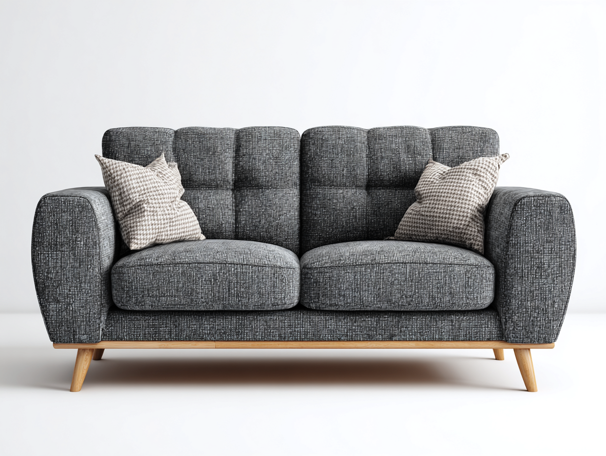 Zweisitzer Sofa Stoff 178x88x86 cm - Dunkelgrau - modernes Design geeignet für Wohnzimmer