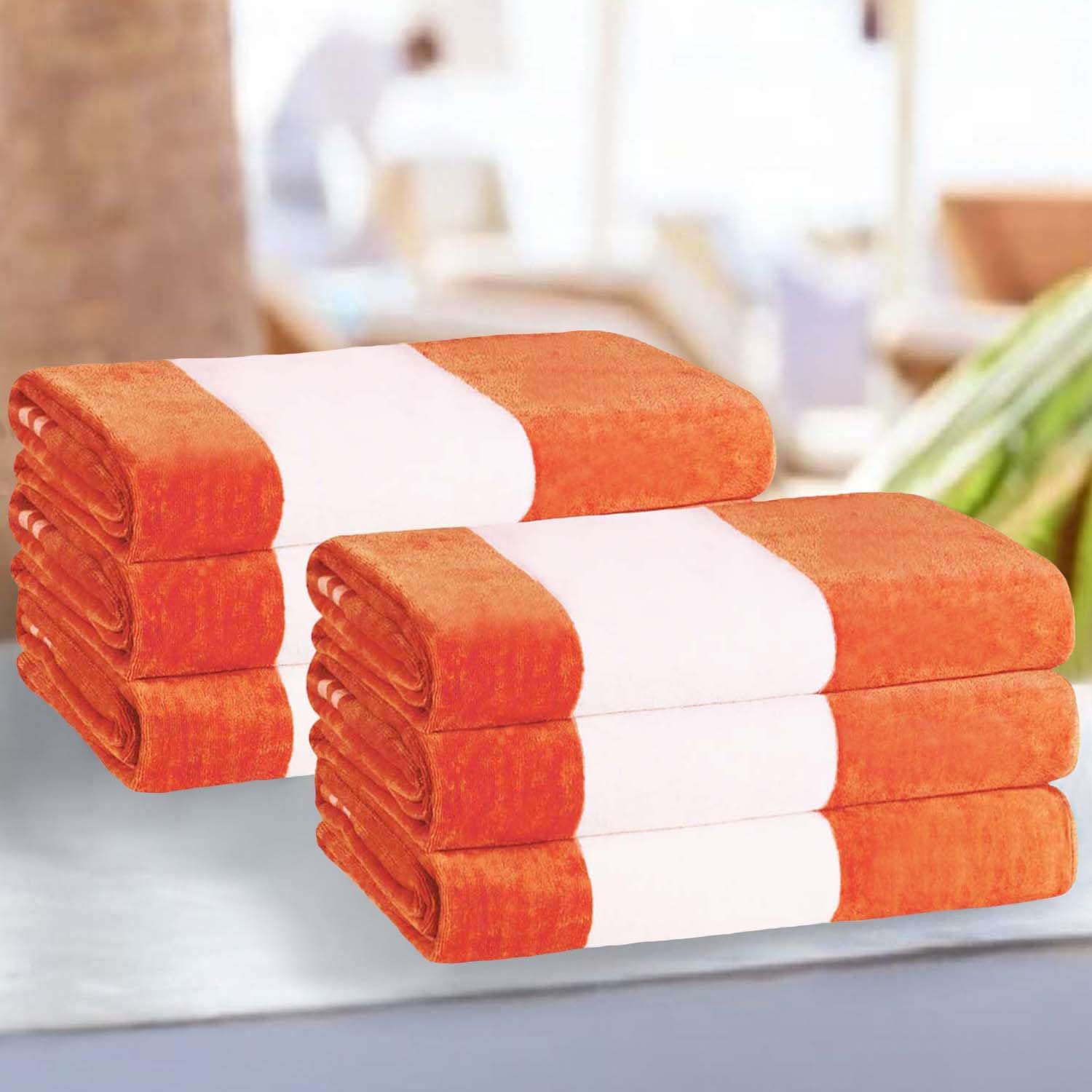 SUPERIOR Gestreifte Strandtücher aus Baumwolle, Bunte Handtücher für Erwachsene, Kinder, Pool, Schwimmen, Sand, Reisen, groß, übergroß, saugfähig, schnell trocknend, Bad-Basics, Cabana-Kollektion, 6