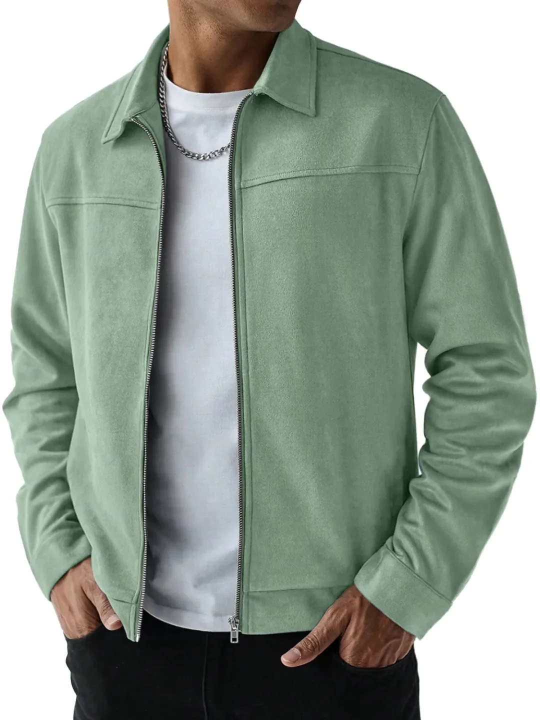 Bomberjacke in Wildleder-Optik mit Seitentaschen f��r Herren