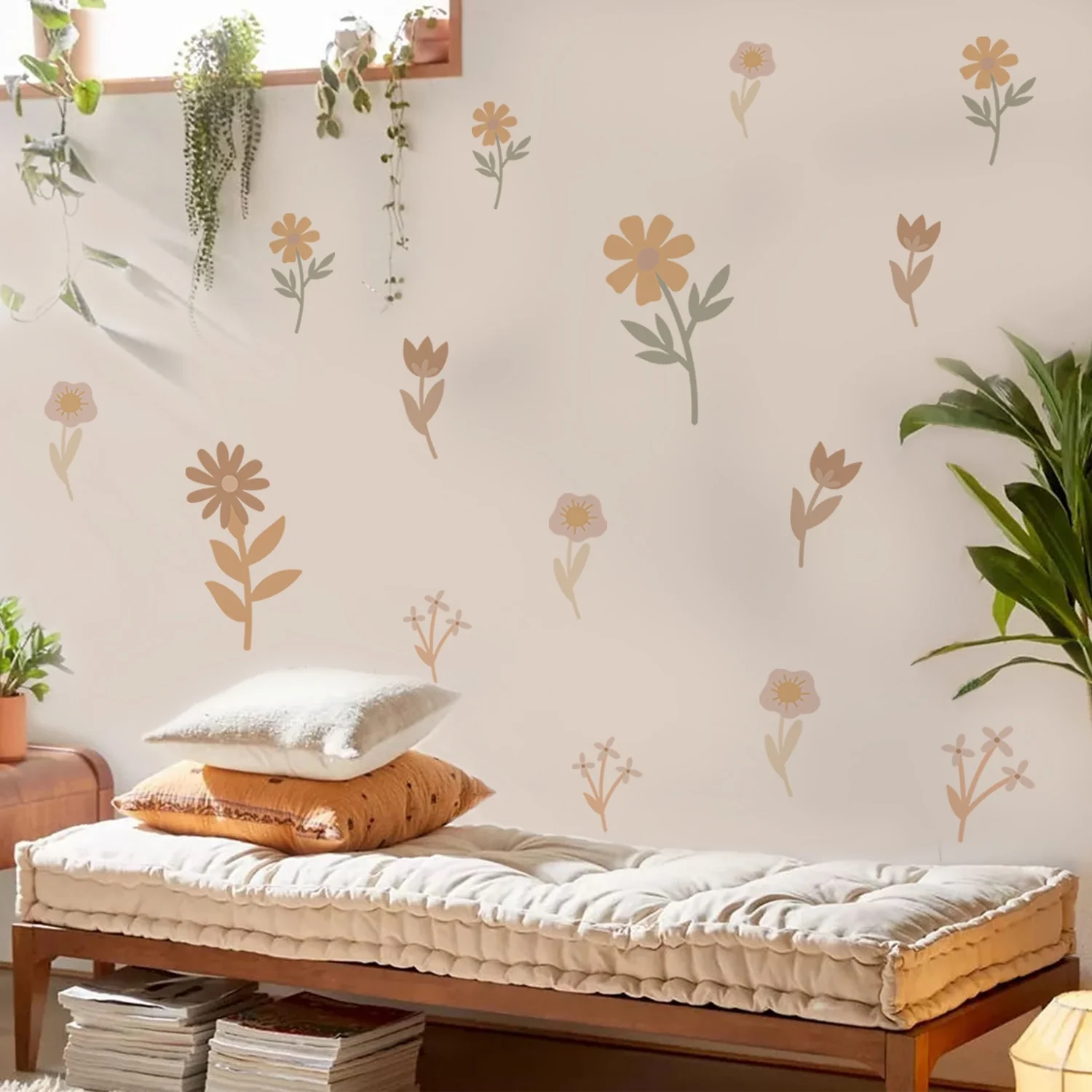 Boho Flowers Wall Decals, Floral Wall Stickers for Baby Nursery