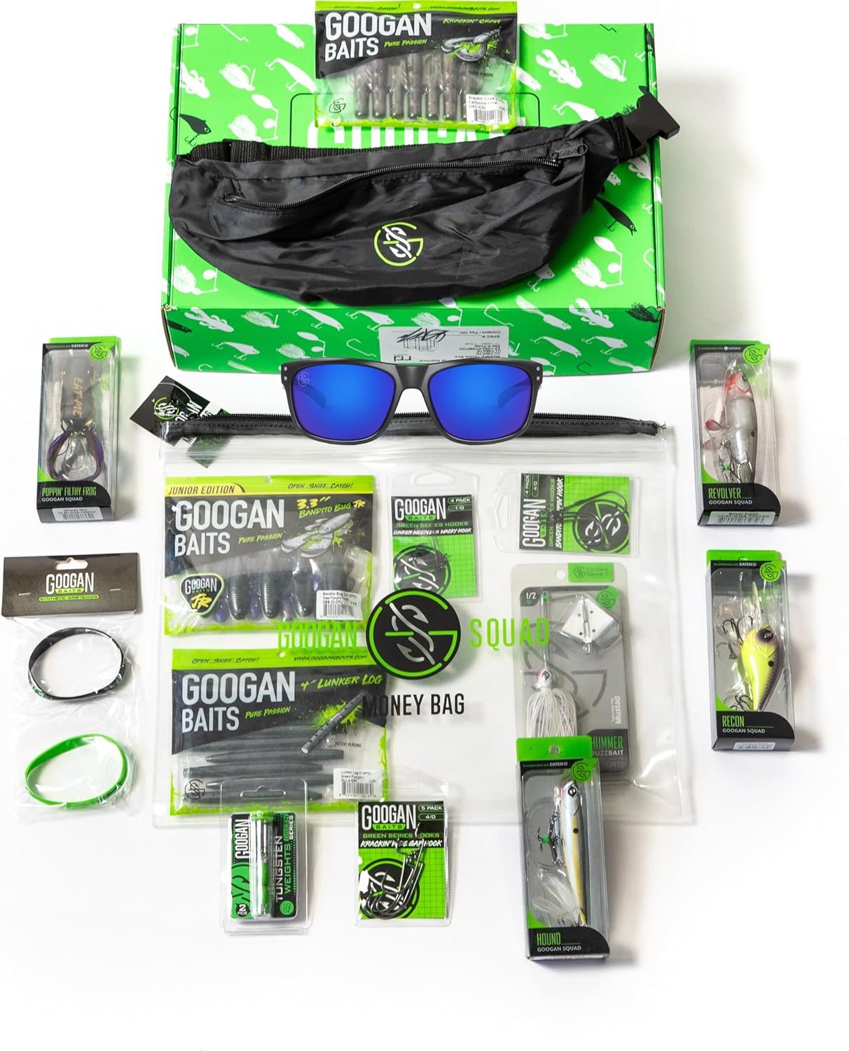 GOOGAN Squad Mega Mondo Kit - Premium Barsch Angelköder Sortiment für Großmaul- & Kleinmaulbarsche