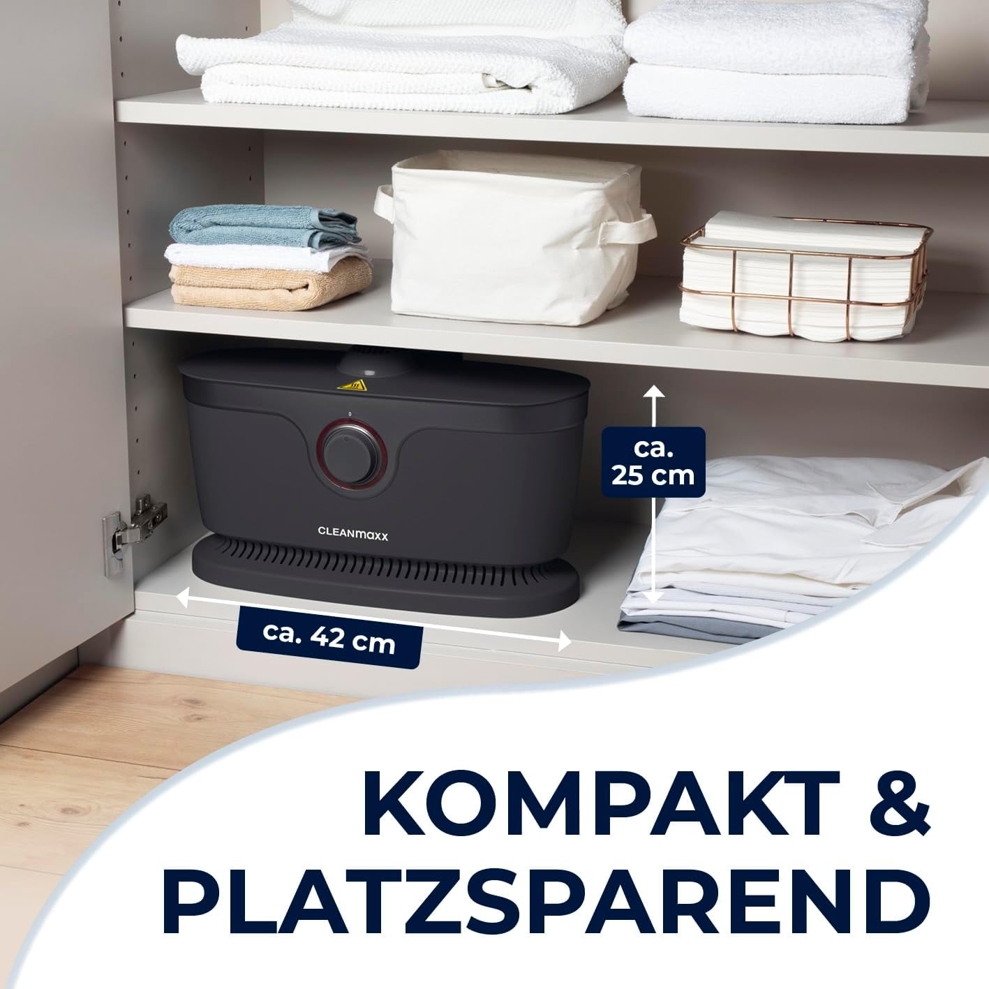 CLEANmaxx Automatischer Hemden-Bügler zum Trocknen und Gltten von Hemden & Blusen inklusive Aufsatz für Hosen | Die innovative und schonende Art, Ihre Wsche zu gltten