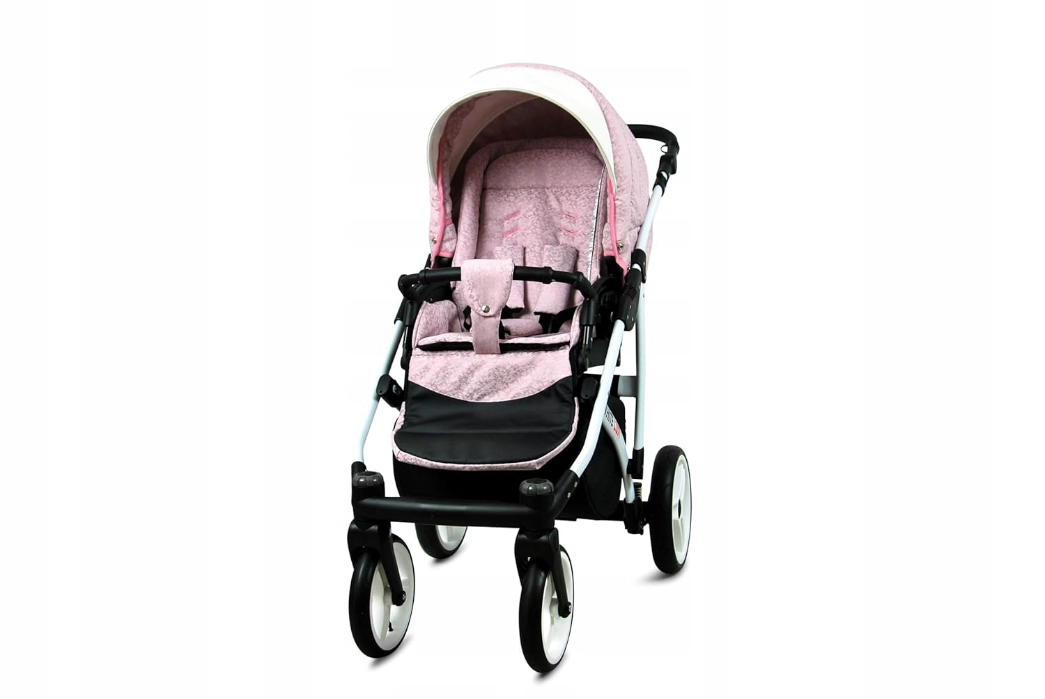 BabyLux® Bambimo Kinderwagen Set 3 in 1 - White Lux - incl. Babywanne, Buggy Sportsitz, Auto-Babyschale - Autositz - Kinderwagenset - Kombikinderwagen mit Wickeltasche, Regenschutz usw.