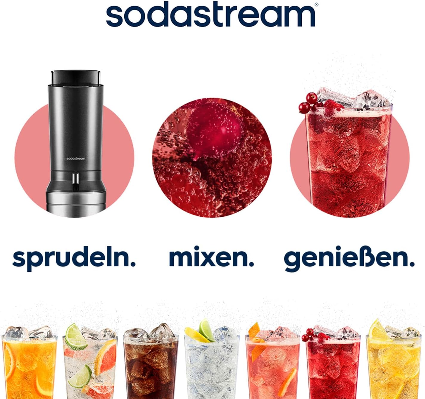 SodaStream Crystal 3.0 Wassersprudler mit 2x Quick-Connect CO2-Zylinder und 2x Glaskaraffen