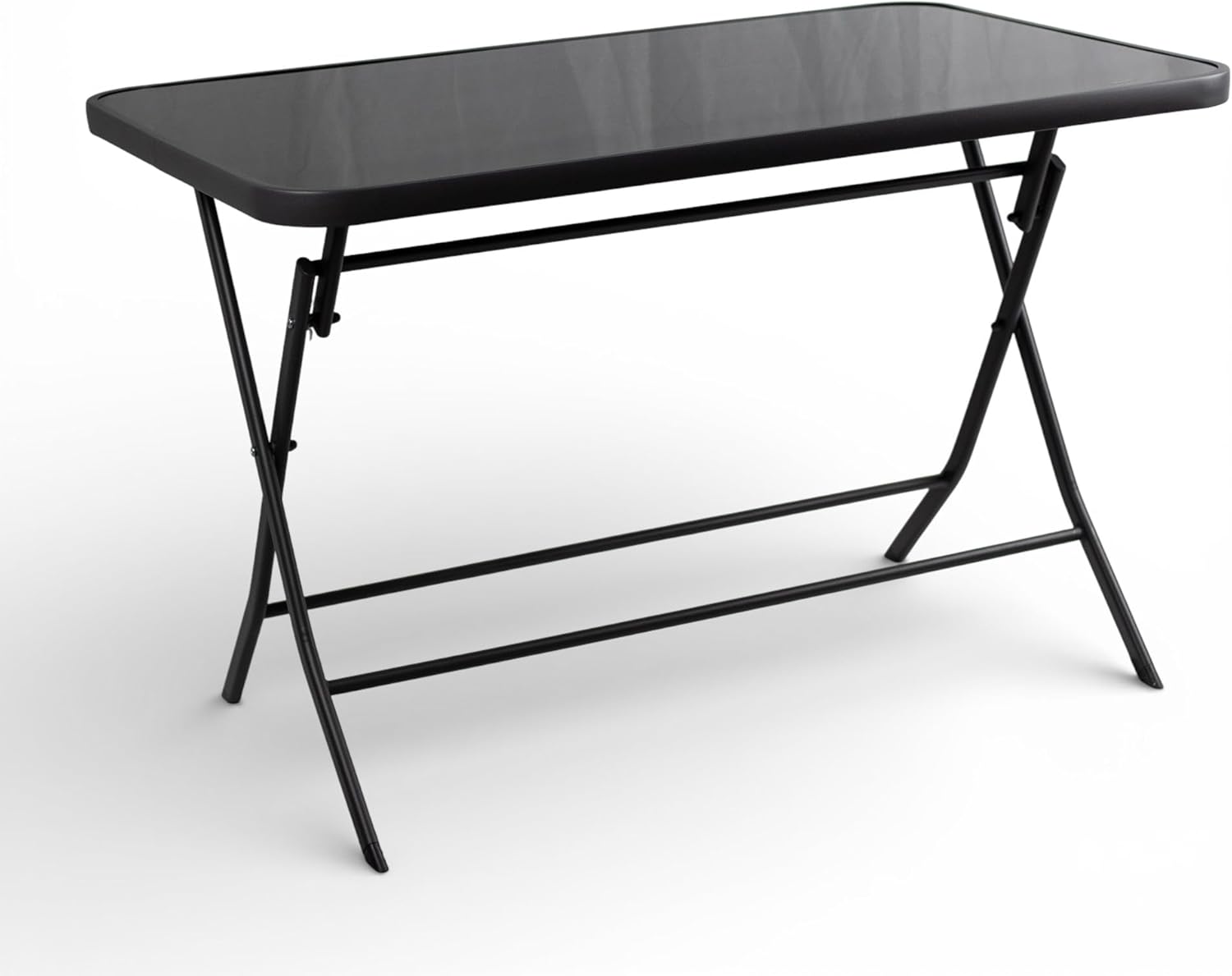 Outdoor Garden Table and Chairs Set, Folding Table 110 x 70 cm, 4 Folding Chairs 7 Positions Steel Anthracite Furniture Outdoor Garden Terrace Patio Balcony Table and Chairs Compact Outdoor Terrace