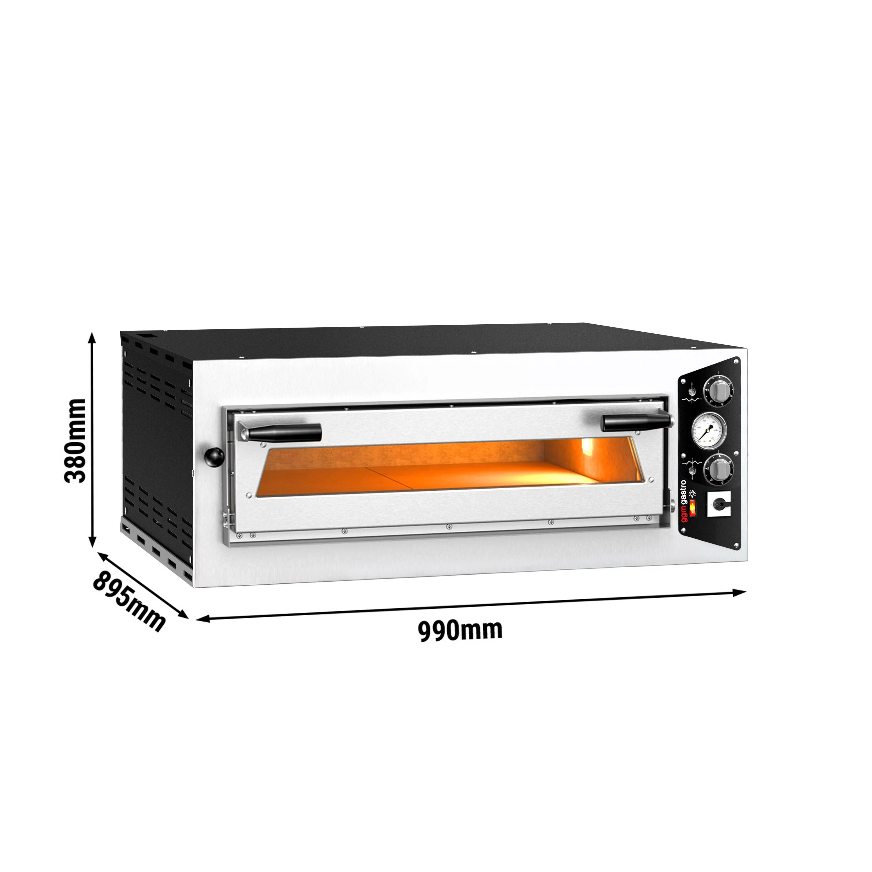 Elektrisk pizzaovn - 990x895 mm - 4x ? 35 cm - opptil 450 ��C - manuell - stabelbar