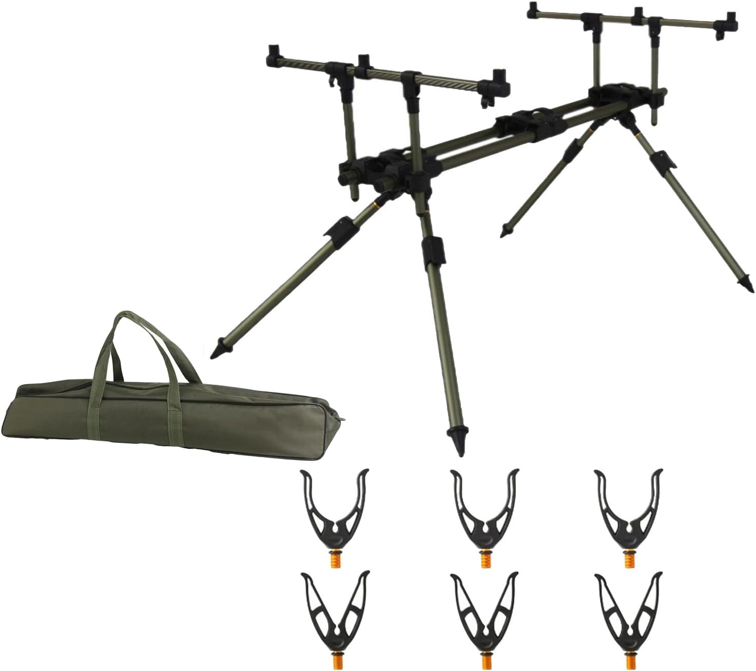 Angelrutenständer mit Tragetasche, Outdoor-Angelausrüstung, einziehbare Rutenablage, abnehmbar