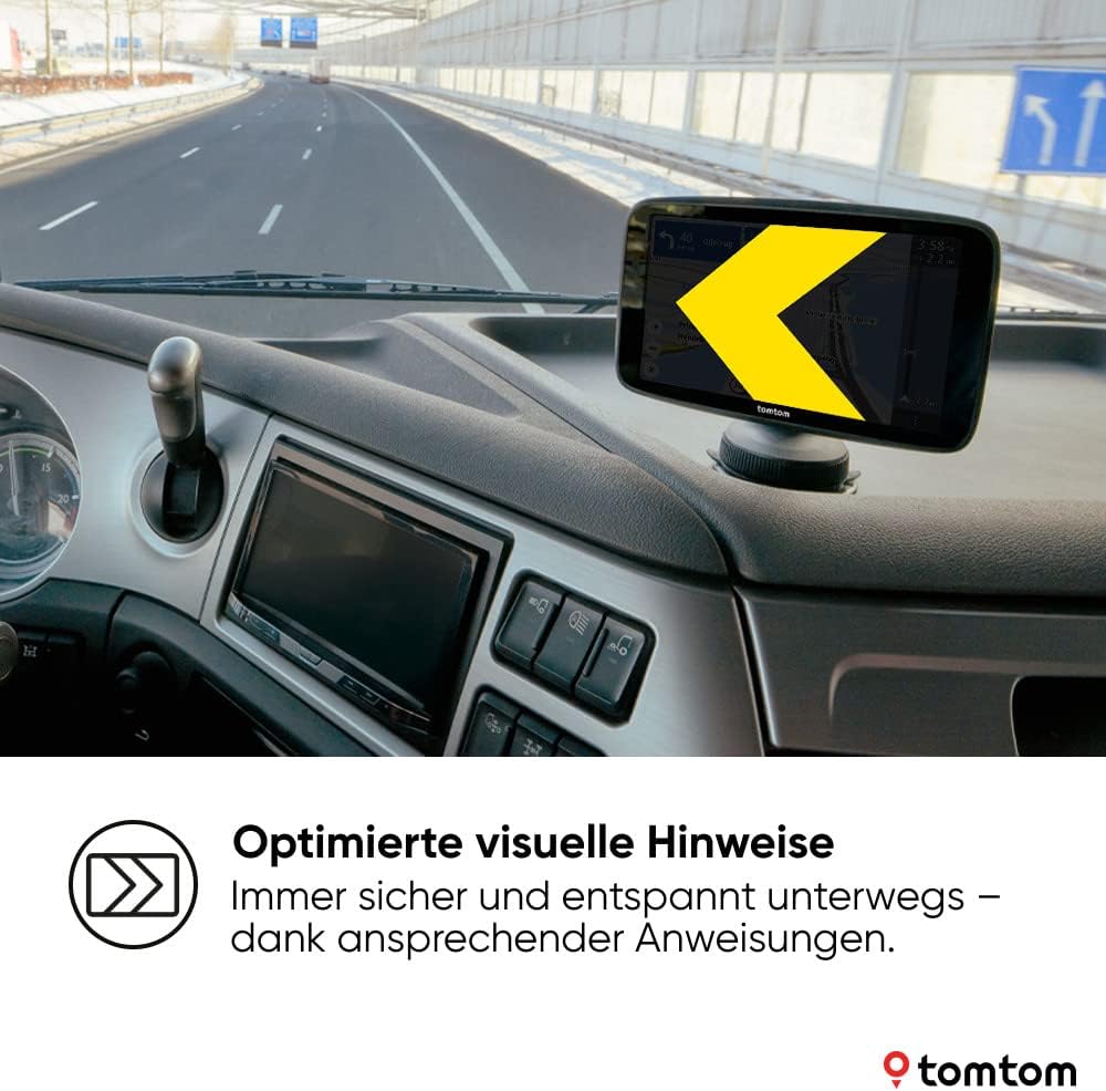 TomTom LKW Navi GO Expert Plus (7 Zoll-Display, Routenführung und POIs für große Fahrzeuge, TomTom Traffic inklusive, Weltkarten, Echtzeitwarnungen zu Beschränkungen)