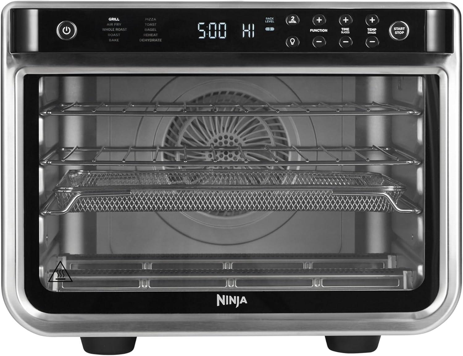 Ninja Foodi 10 w 1, piekarnik wielofunkcyjny, przenośny mini piekarnik na blat, frytkownica beztłuszczowa, pieczenie, grill, ciasta i więcej,10 funkcji gotowania, srebrno/czarny, DT200EU