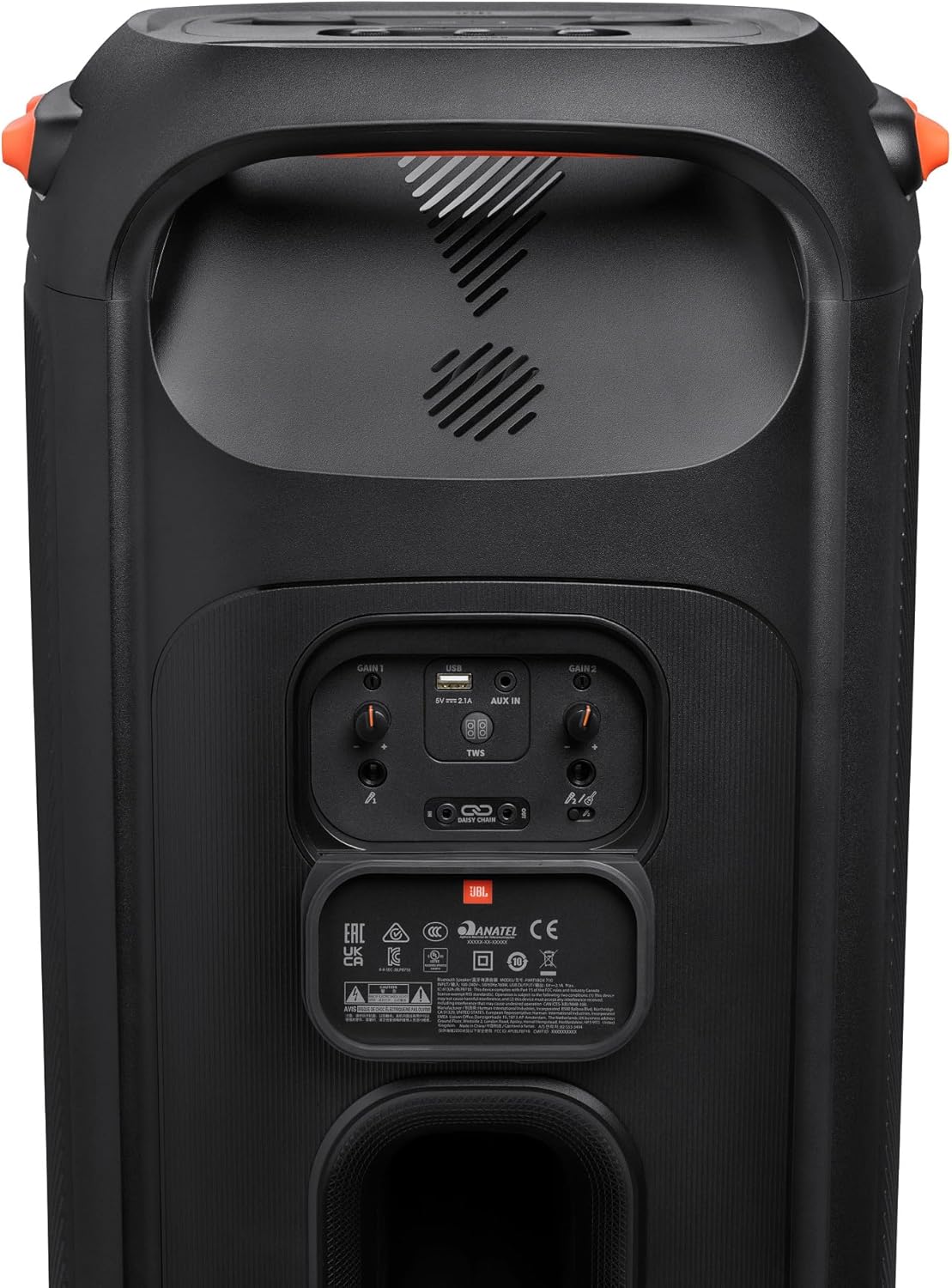 JBL PartyBox 710 - Schwarz – Trag - und rollbarer Bluetooth Party-Lautsprecher mit Lichteffekten – Spritzwassergeschützte, mobile Musikbox