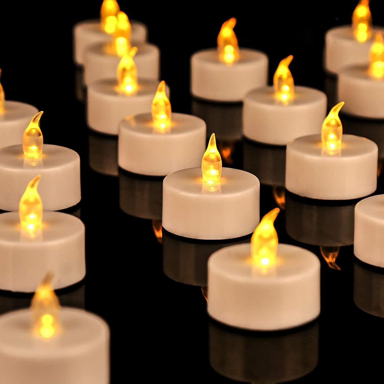 Batterie-Teelichter, 200 Stück, LED-Teelichter, realistisch, hell, flackernd, Urlaub, Geschenk, betriebenes flammenloses LED-Teelicht für Festivals und Feiern, warmgelb, batteriebetrieben (100 x 2