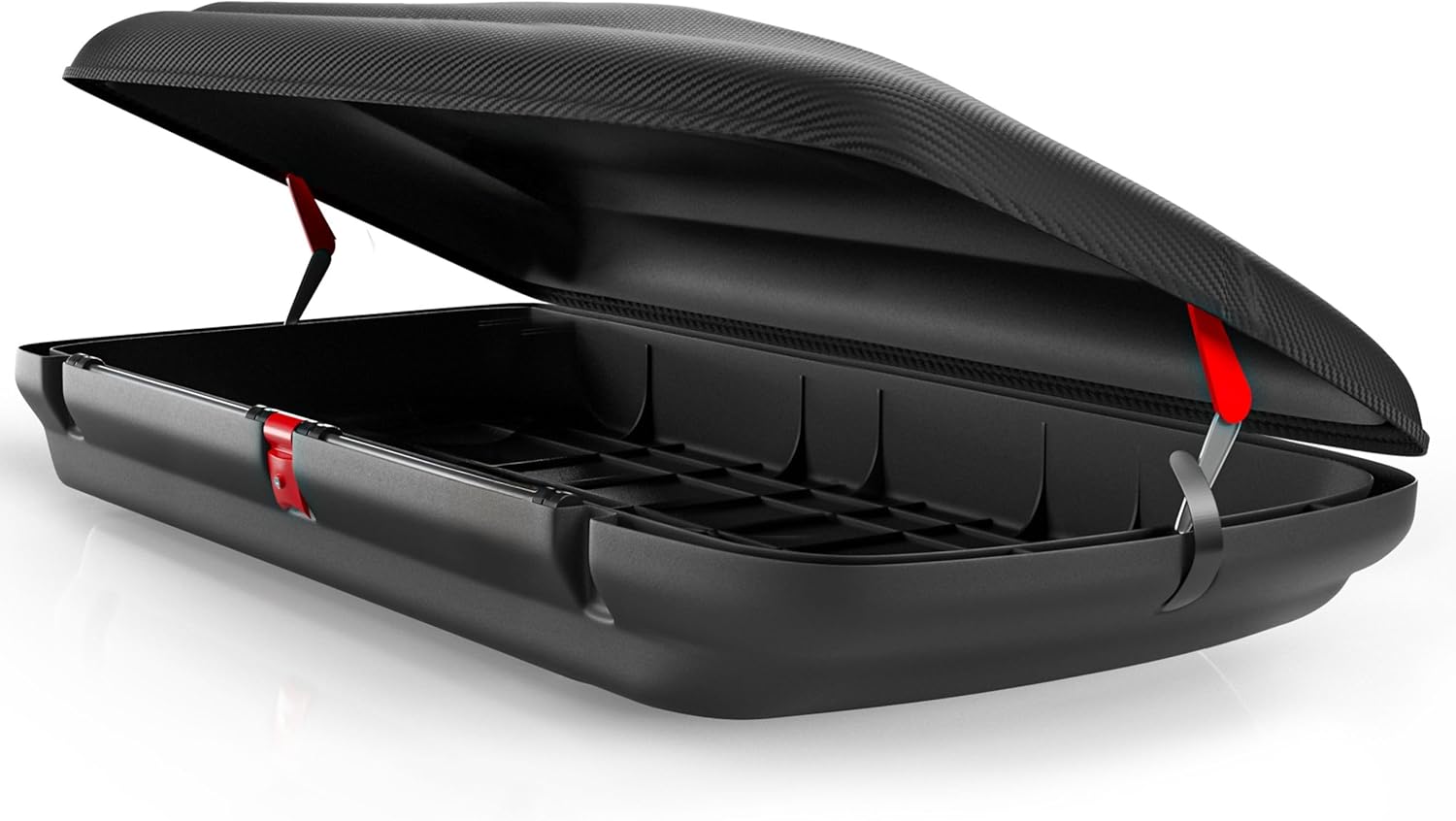 Dachbox VDP-BA480 - Dachkoffer mit 480 Liter Volumen - universal Autokoffer im Carbonlook - abschließbar Dank Zentralverriegelung - Dachkoffer für Dachgepäckträger
