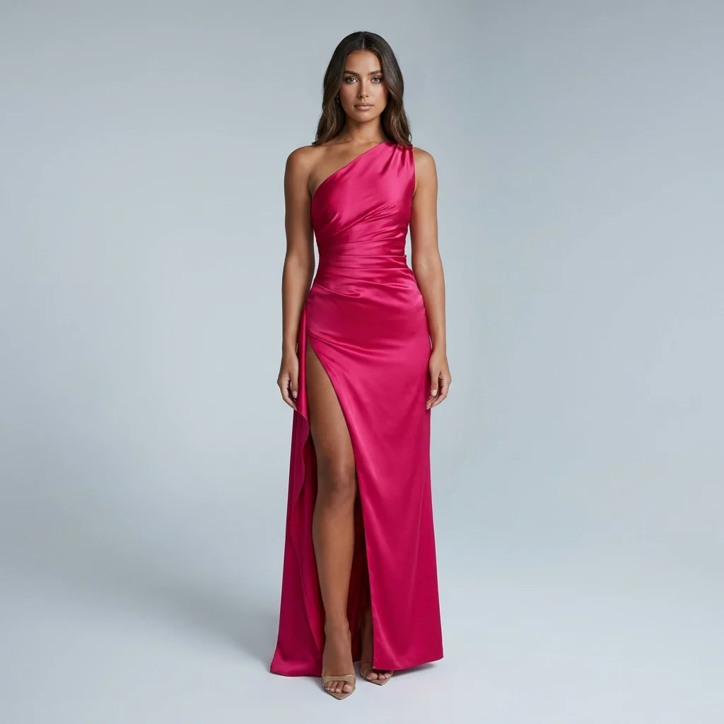 Raffiniertes Abendkleid mit hohem Schlitz