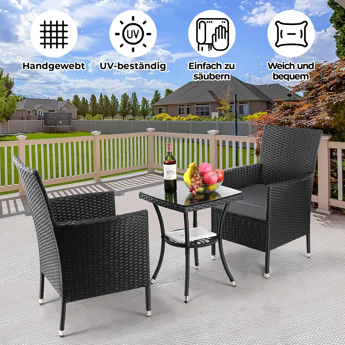 2025 3-delig rattan tuinmeubelset �C stijlvolle zithoek voor balkon, terras & tuin
