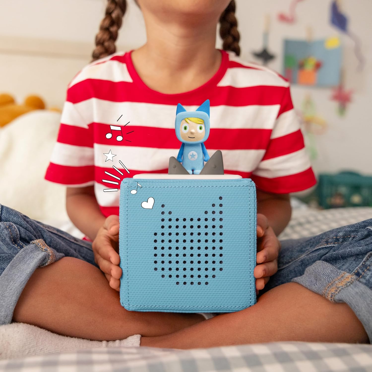 Toniebox Extrapack – Toniebox Starterset Blau mit Kreativtonie + 4 x Disney Tierische Helden Hörfiguren, Audioplayer für Hörbücher und Lieder, kabellose Musikbox mit Disney Hörspiel