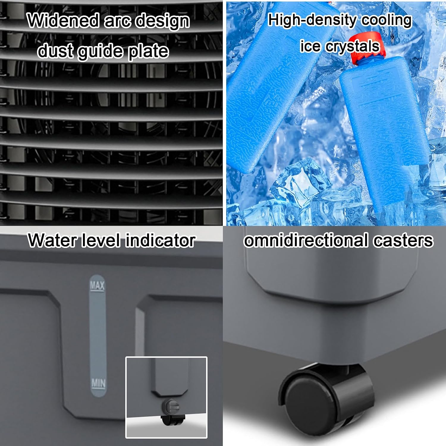 Tragbare Klimaanlage, Verdunstungskühler, großer Wassertank mit 40 l, Fernbedienung, 12-Stunden-Timer, energieeffiziente mobile Klimaanlage (Größe: 43 x 32 x 80 cm/17 x 12,6 x 32 Zoll)
