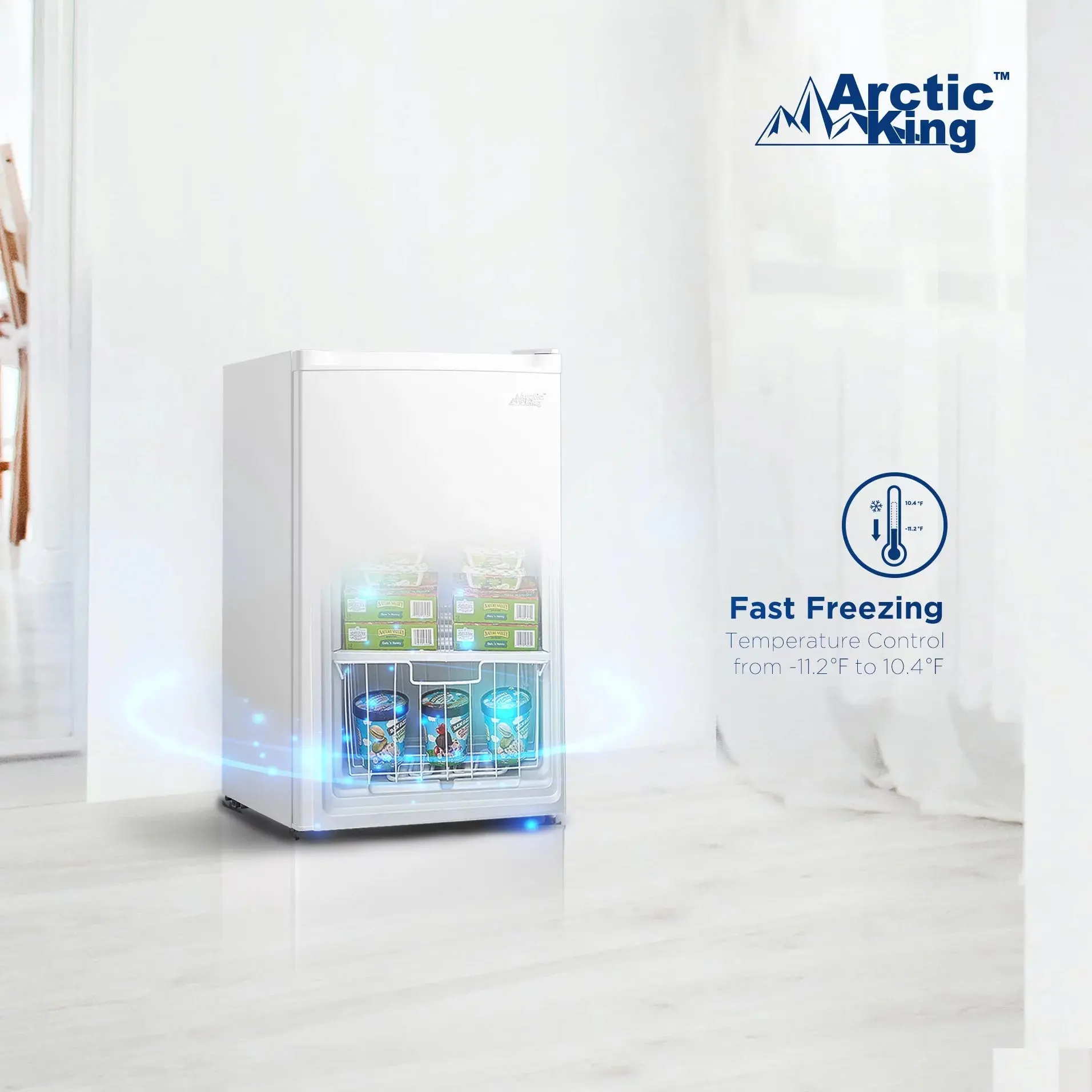 Arctic King 3.0 Cu. Ft. Staande Vriezer met Roestvrijstalen Deur, E-Star