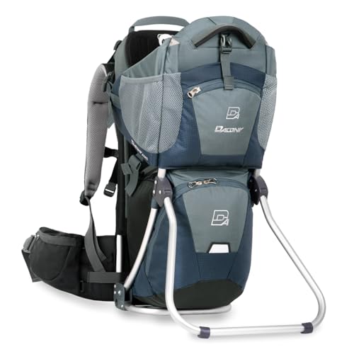 Dacony Borsa per bambini per il trasporto sulla schiena – Zaino per bambini con telaio – per bambini a partire dai 7 mesi fino a 25 kg – adatto per tutte le taglie (Deep Blue) : Prima infanzia