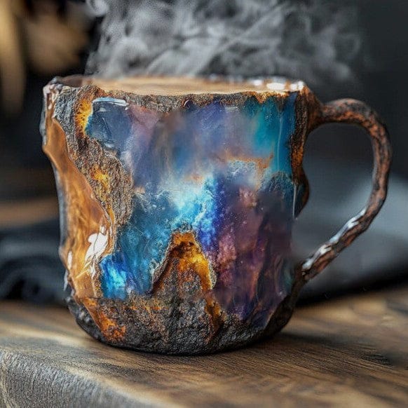 Crystalique GlaciaCup Mineral Crystal Coffee Cup | Handmade Insulated Mug