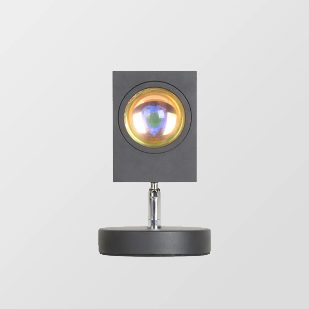 Retro Sunset LED Tischlampe | Kompakte Nachttischlampe f��r gem��tliches Stimmungslicht | USB-betrieben & energiesparend