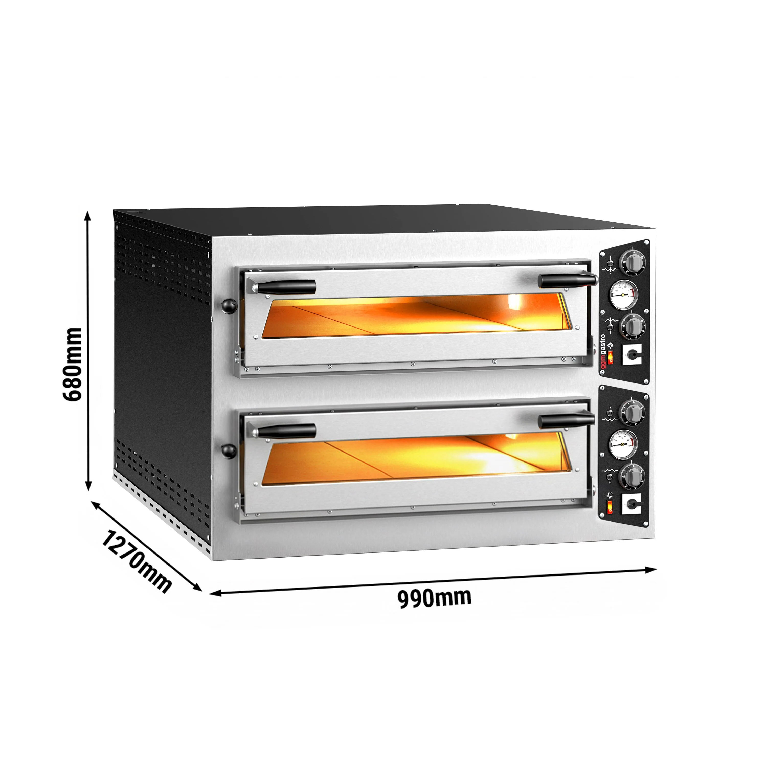 Elektrisk pizzaovn �C 6 + 6x 35 cm (dyp) �C manuell
