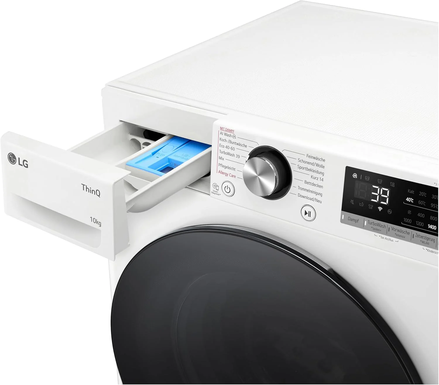 LG F4WV7080, Klasse A, Voorlader Wasmachine 8 kg, 1400 tpm, AI Direct Drive, Wi-Fi, Dieptereiniging met Stoom, Grote Capaciteit, TRIPLE A, Veiligheidsglas Buitendeur, 62 x 60 x 85 cm ? Wit