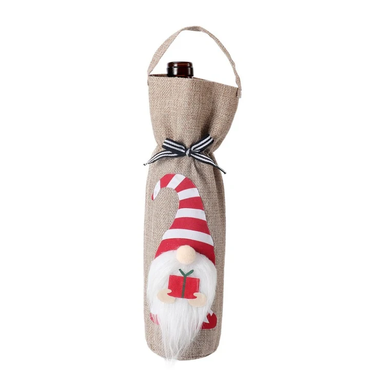 Christmas Decoration Supplies Tote Bottle Cover Champagne Red Wine Bag