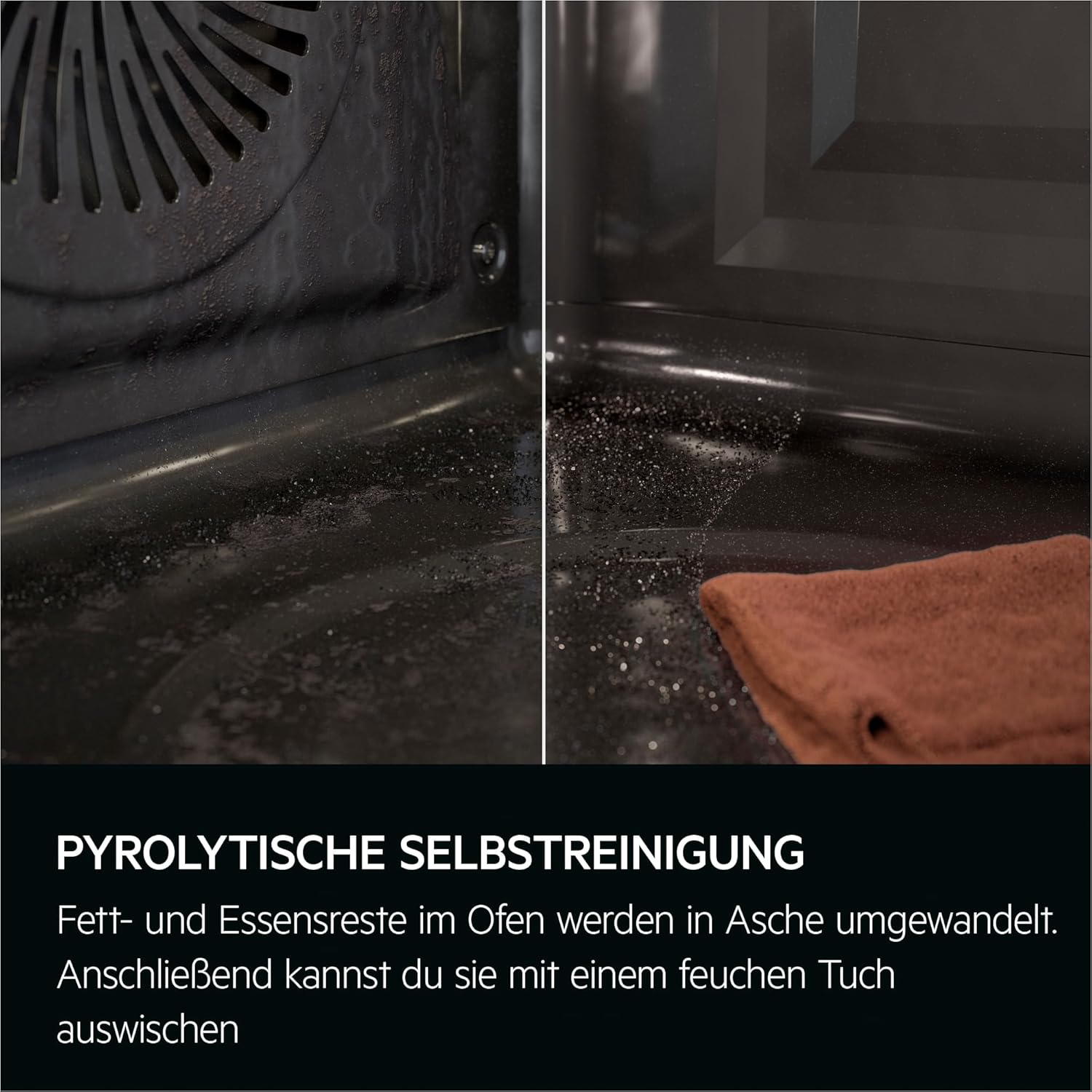 AEG Einbaubackofen – Serie 5 Ringheißluft: Gleichmäßige Garergebnisse auf 3 Ebenen – Pyrolyse Selbstreinigung – 25 Automatikprogramme – LED-Touchdisplay – Schnellaufheizung – Schwarz – BPE53516AB