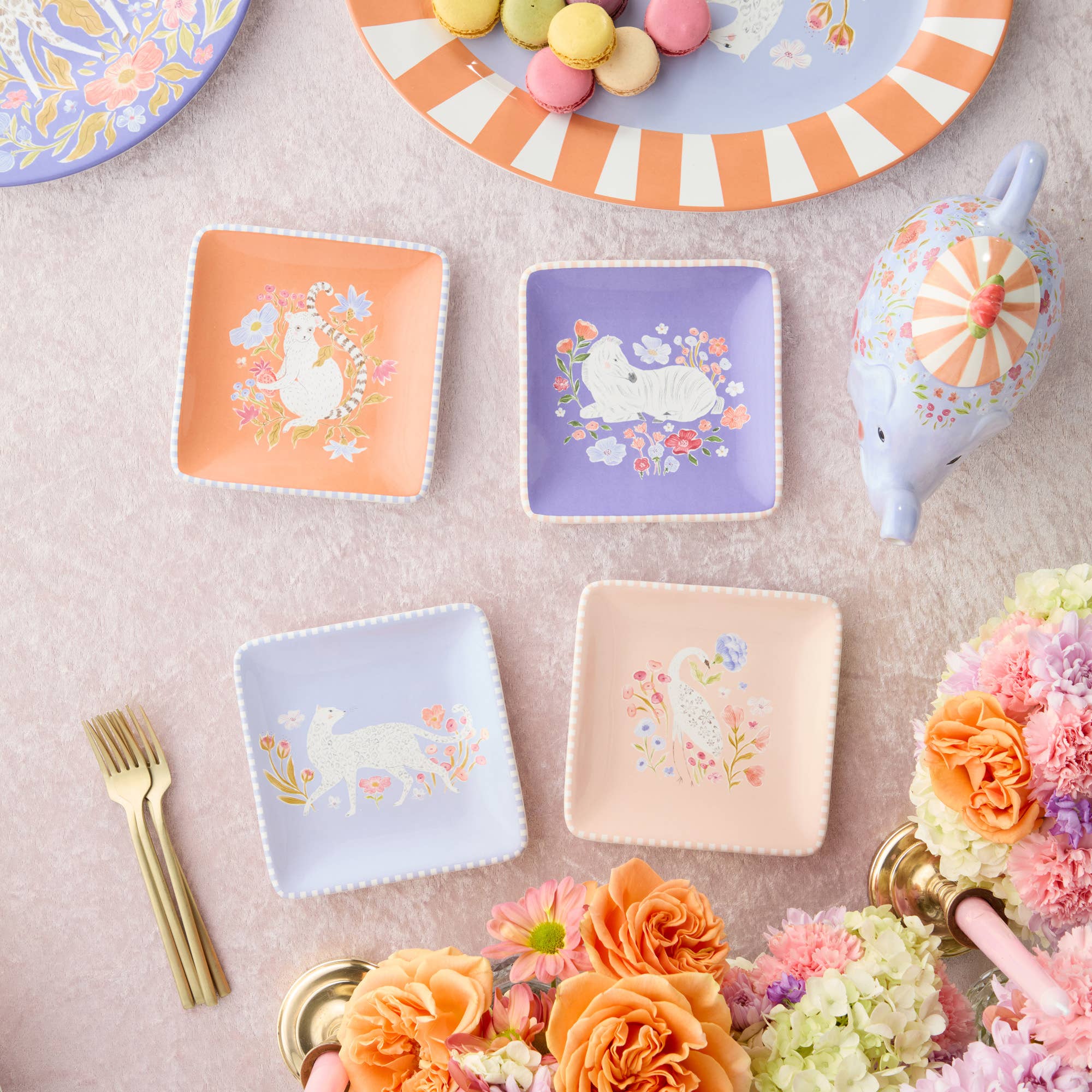 Zebra Menagerie Canape Plates, 6