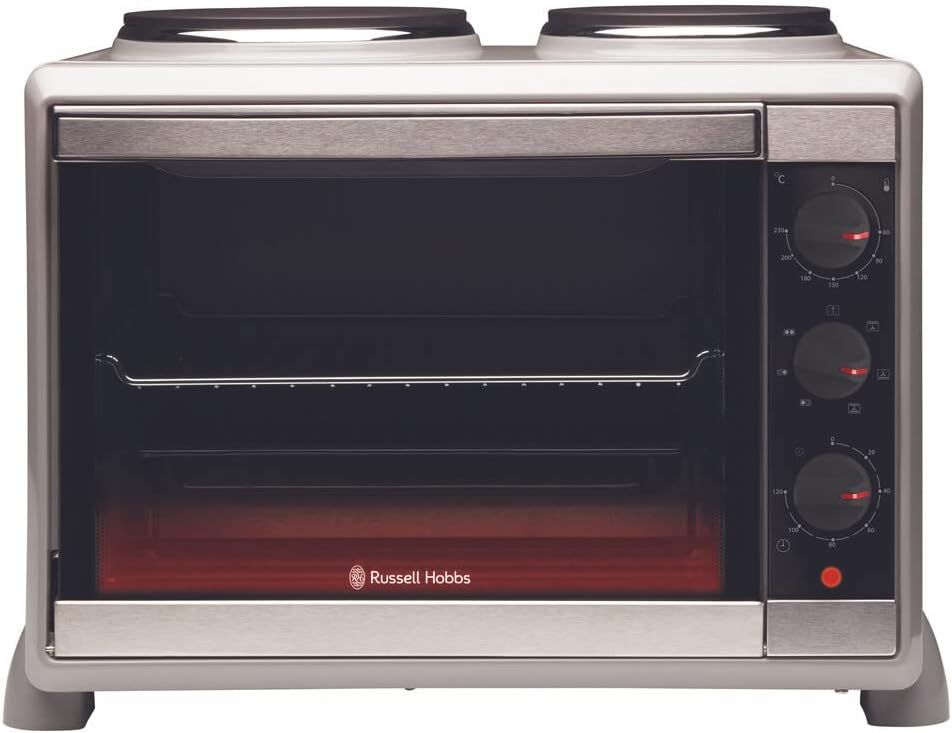 Russell Hobbs 30L Convection Oven with Dual Hotplates, 1600W, Silver