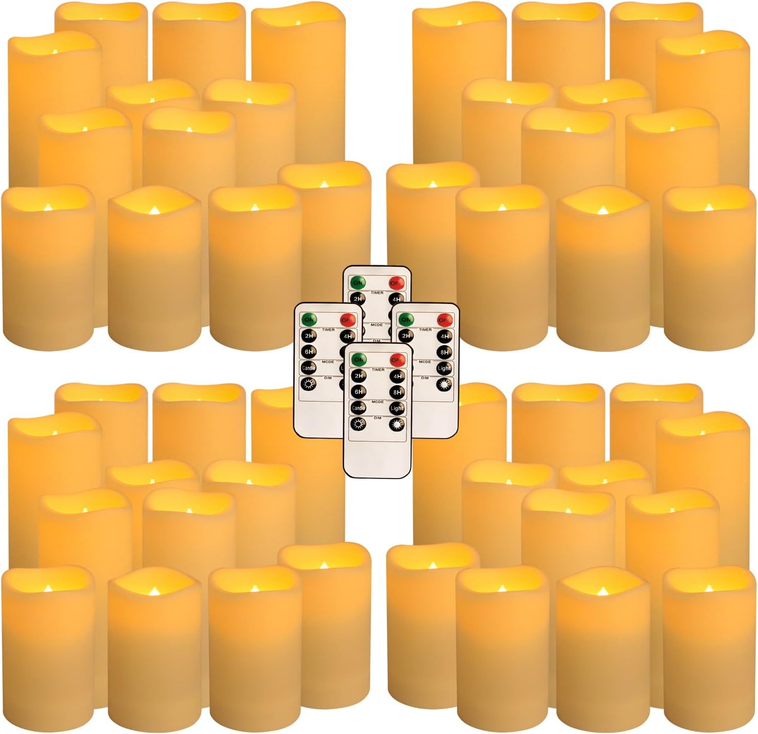 48 Stück LED flammenlose Kerzen mit Fernbedienung, perfekt für Zuhause, Partys und besondere Anlässe, schaffen eine magische mühelose Atmosphäre (drei Größen)