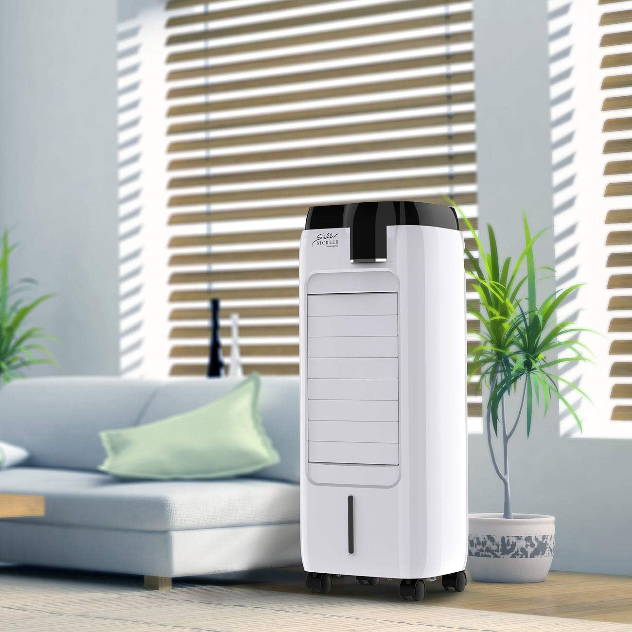 Sichler Haushaltsgeräte Peltier Klimaanlage: Verdunstungs-Luftkühler mit Oszillation & Peltier-Element, 6 l, 120 W (Klimaanlage mit Element, Mobile Klimageräte, Kühl)