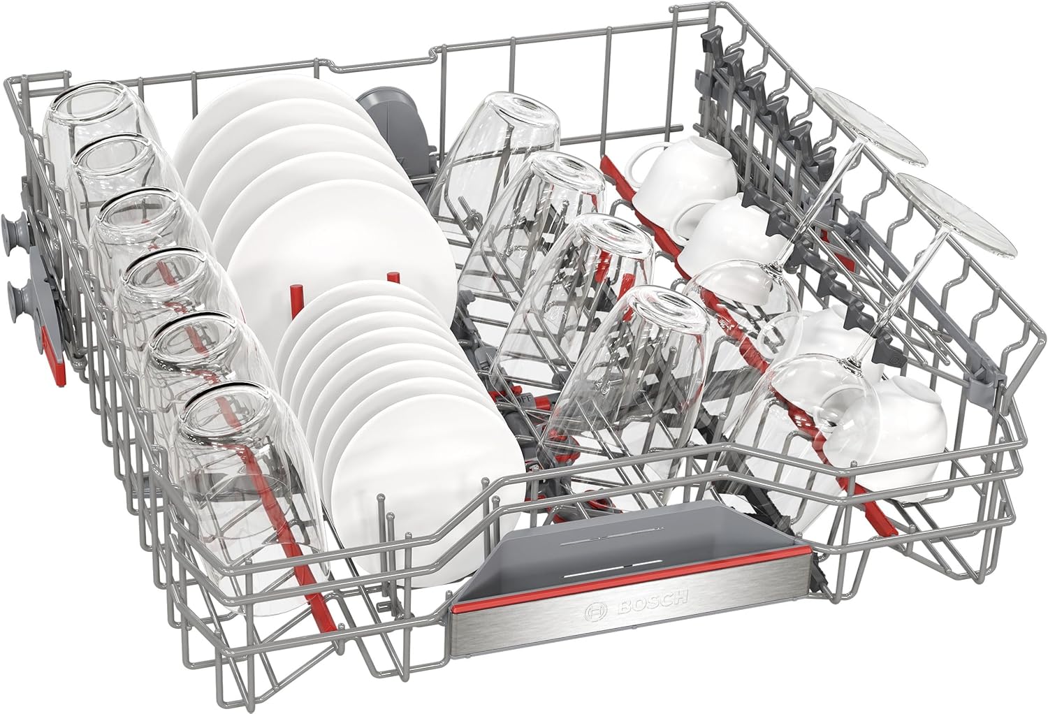Bosch SMU4ETS08E, Serie 4, Smarter Unterbau-Geschirrspüler 60 cm, Besteckkorb, Spülmaschine mit Programmassistent, besonders Leise, höhenverstellbarer Oberkorb, Automatische Türöffnung, Edelstahl
