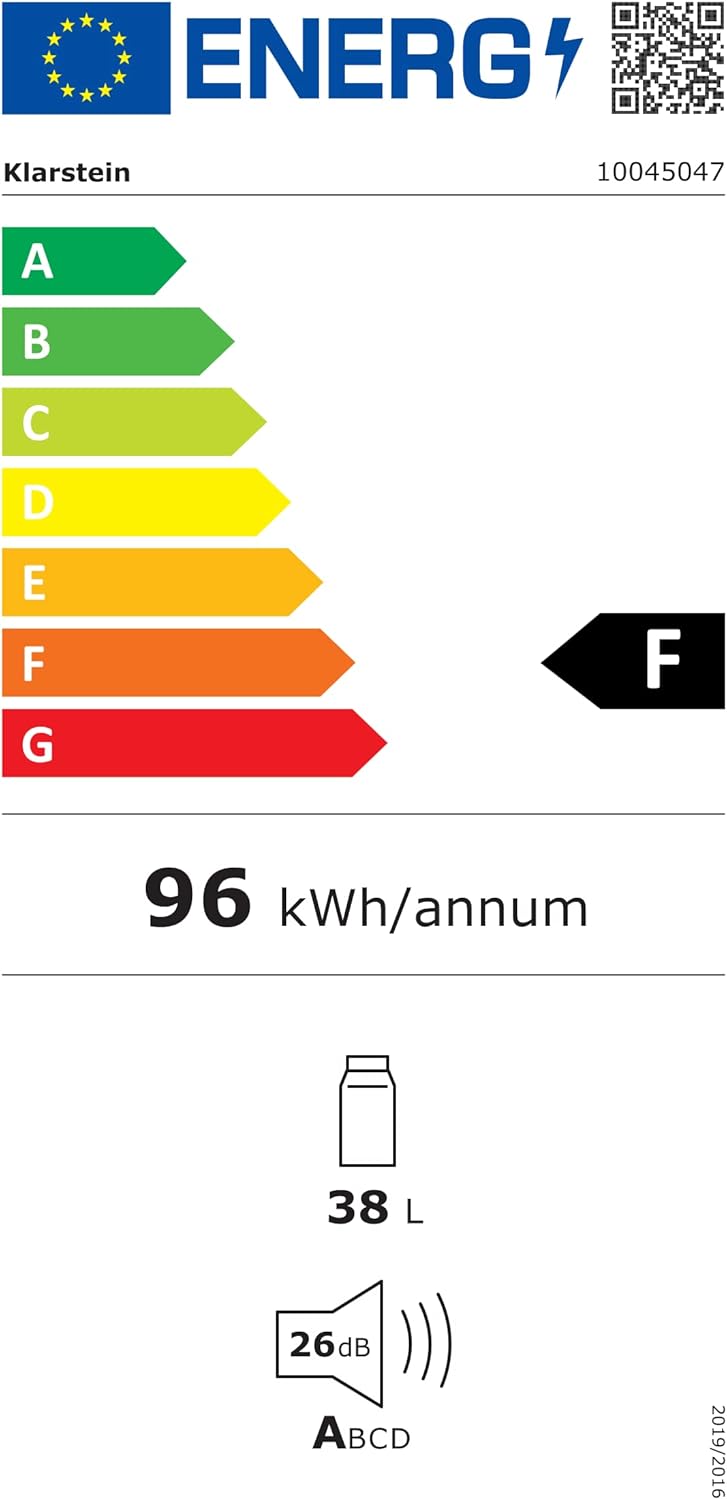 Klarstein  ia 8 - Spülmaschine, Geschirrspüler, Freistehend, Teilintegriert, F, 55 cm breit, 8 Maßgedecke, 6 Programme, Aquastop, silber