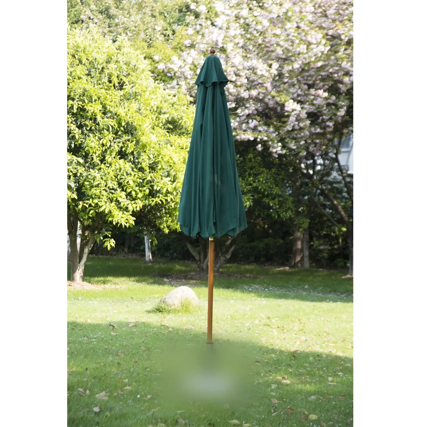Outsunny parasol tuin UV-bestendig handzwengel populierenhout
