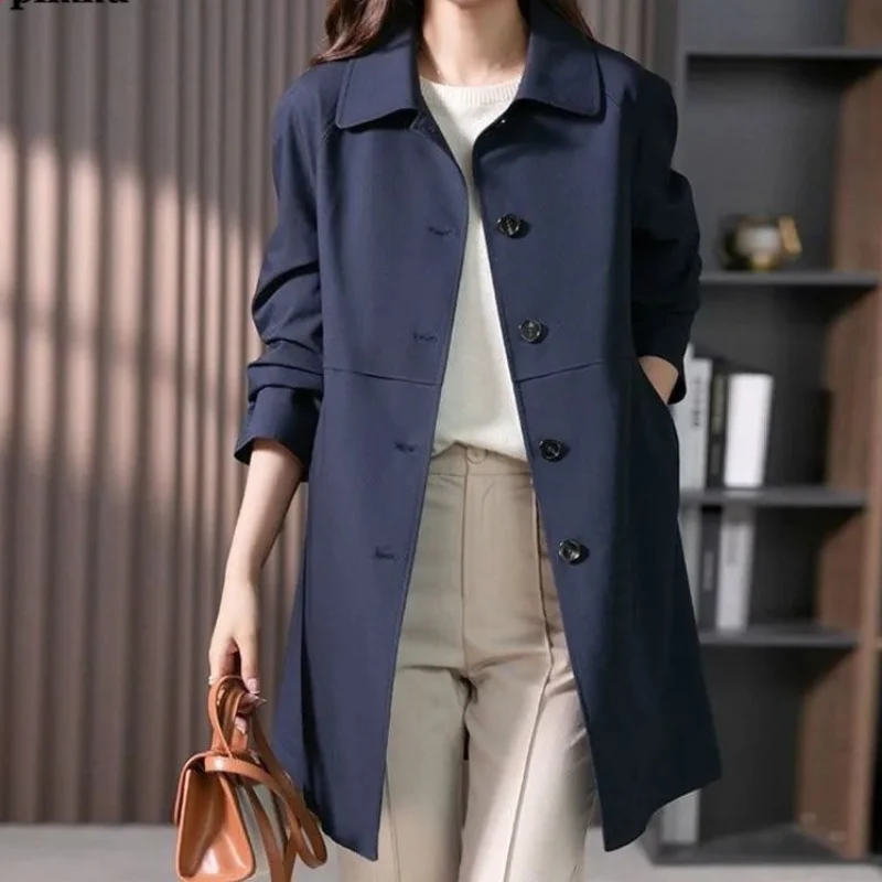 Kurz-Trenchcoat f��r Damen | Leichte ��bergangsjacke mit Ein-Knopf-Verschluss | Taillierter Kurzmantel f��r Business und Freizeit