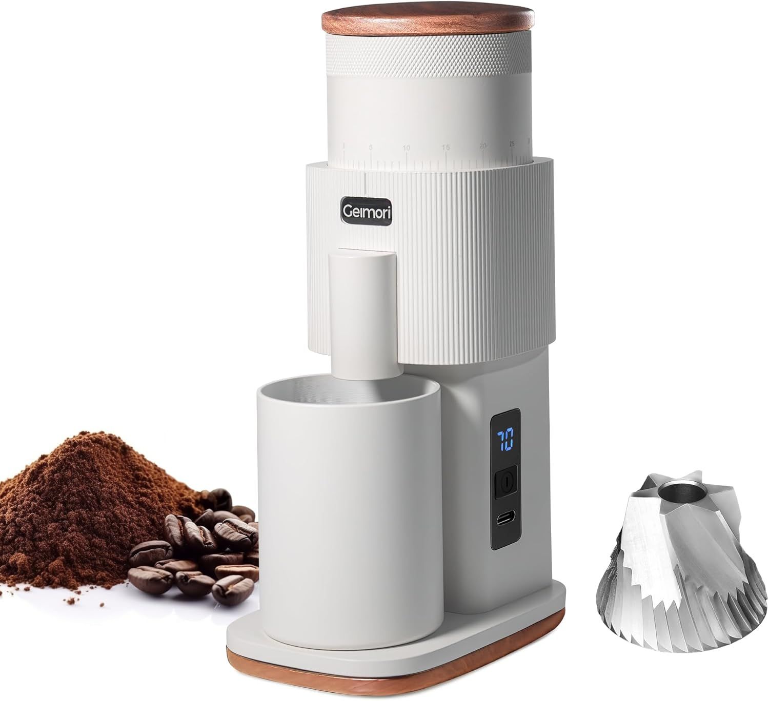 Wirsh Premium Single Dose Coffee Grinder T38 - White