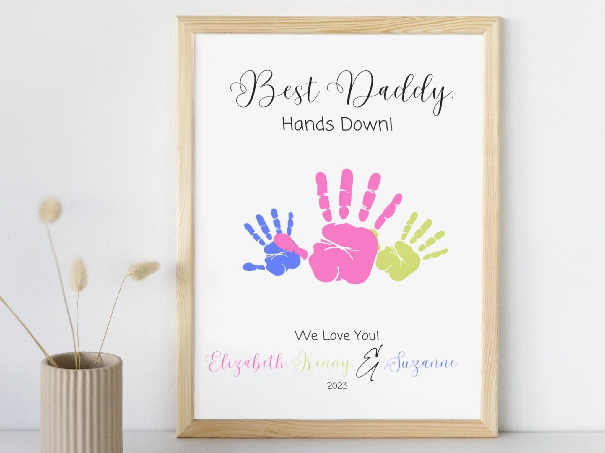 Father��s Day Gift, Fathers Day Card Digital, First fathers Day Gift, Handprint art