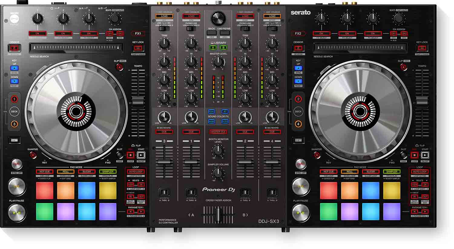 2025 B-Stock: Pioneer DJ DDJ-SX3 4-Channel DJ Controller For Serato DJ Pro